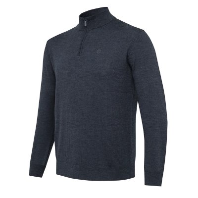 Merino Half Zip svetr - Ebony
